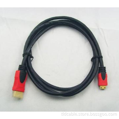 Mini HDMI to HDMI Cable Dual Color Red and Black